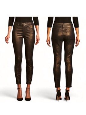 Frame Denim Le High Metallic Skinny Ankle Jeans Size 27